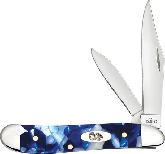 Case Cutlery Peanut Blue Crackle Kirinite NIB 50723