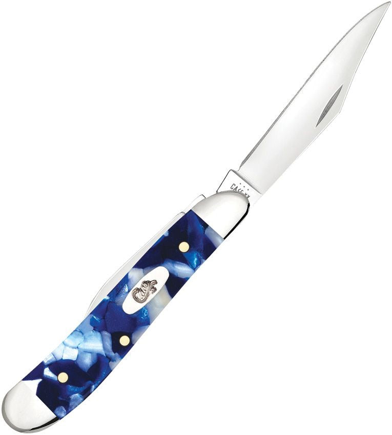 Case Cutlery Peanut Blue Crackle Kirinite NIB 50723